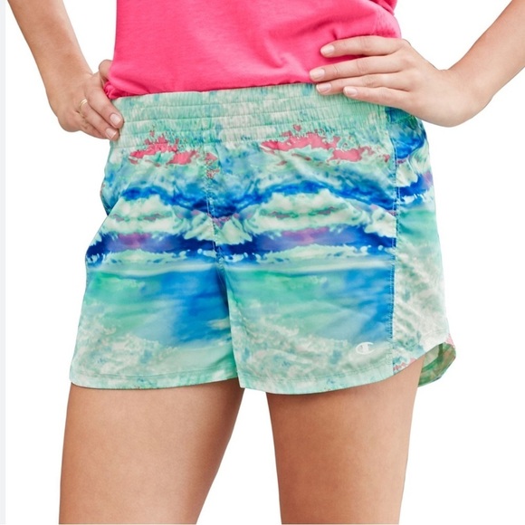 Champion Ocean Galaxy print running women shorts Size L - Picture 1 of 11